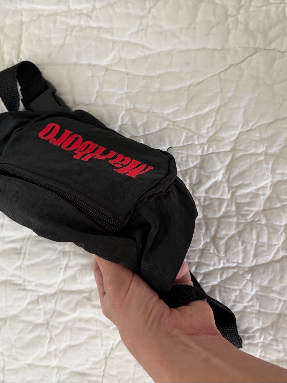 Vintage Marlboro black mini fanny pack belt bag - Picture 5 of 6